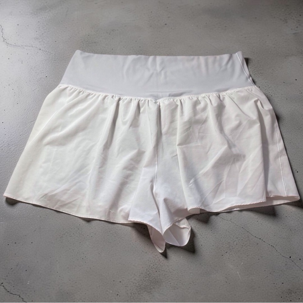 OFFLINE by Aerie Real Me Skort – White w/ Light Gray Waistband, Size XL